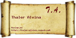 Thaler Alvina névjegykártya